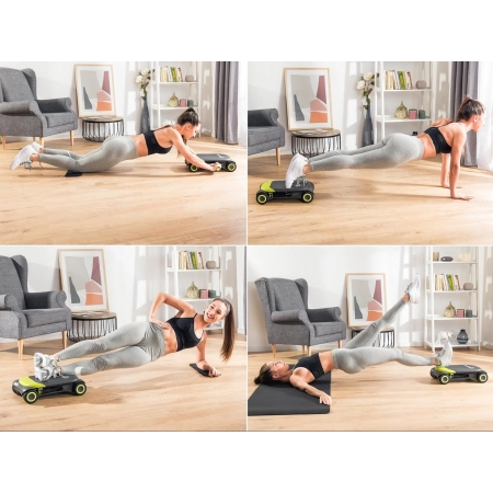 Wózek oporowy przyrząd do ćwiczeń apka + treningi Slide Fit różowy
